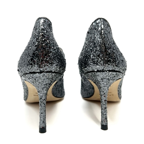 LK Bennett Monica Mary Jane Glitter Heels Size 41 / 11 Antracite (Gunmetal) EUC - Picture 6 of 12